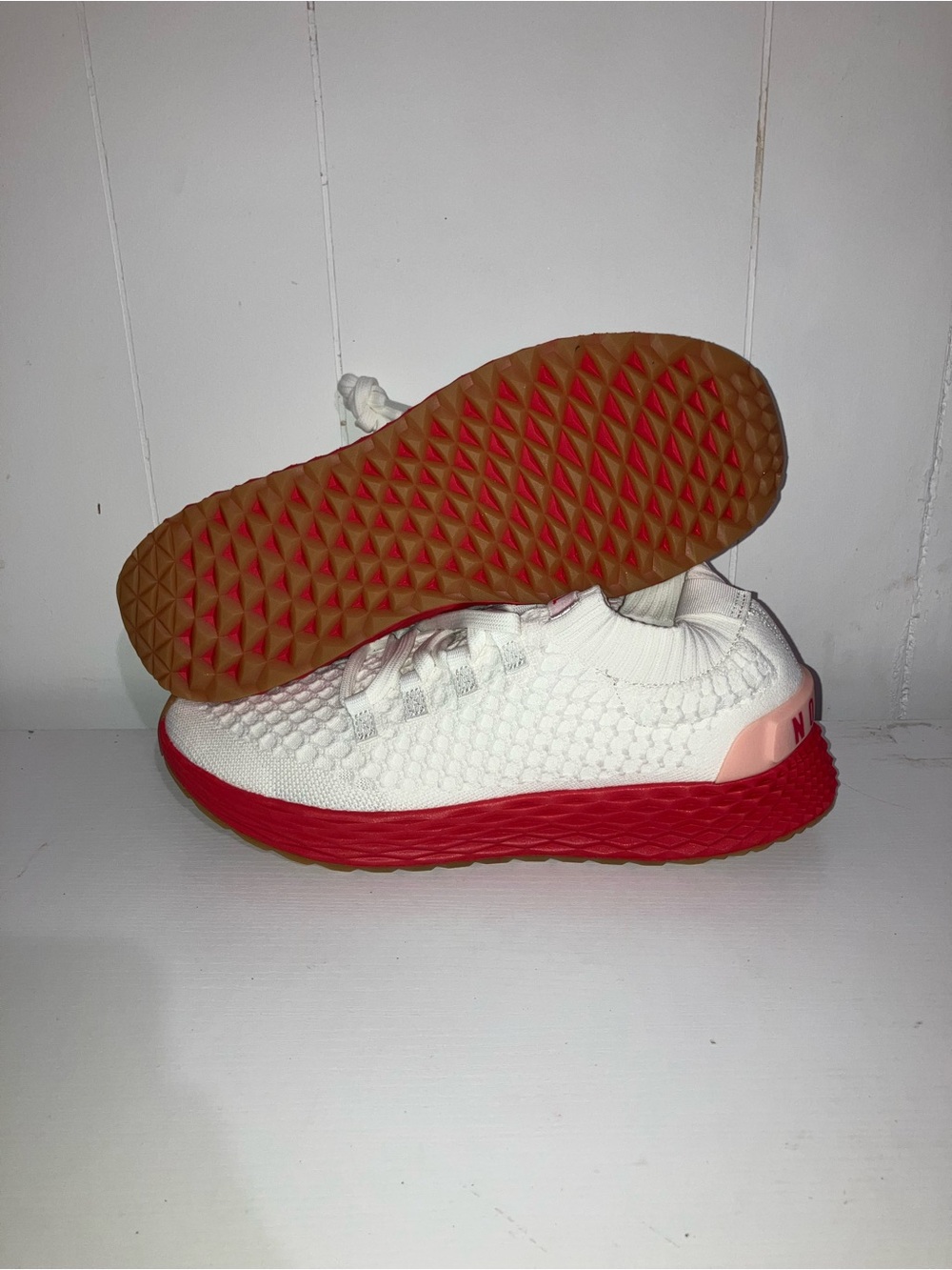 NOBULL White Red Knit Athletic Shoes